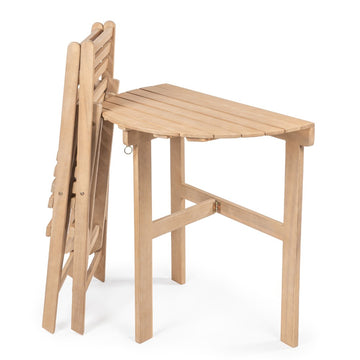 Cadiz Classic French Country 3-Piece Acacia Wood Half-Round Outdoor Folding Bistro Set - JONATHAN Y